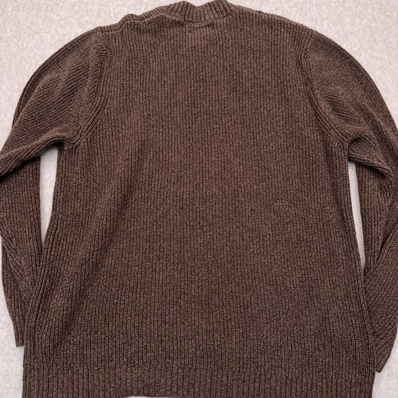 Eddie Bauer Henley Sweater Men's XXL Brown Chunky Ribbed Knit Heavyweight Hiking - Picture 7 of 7